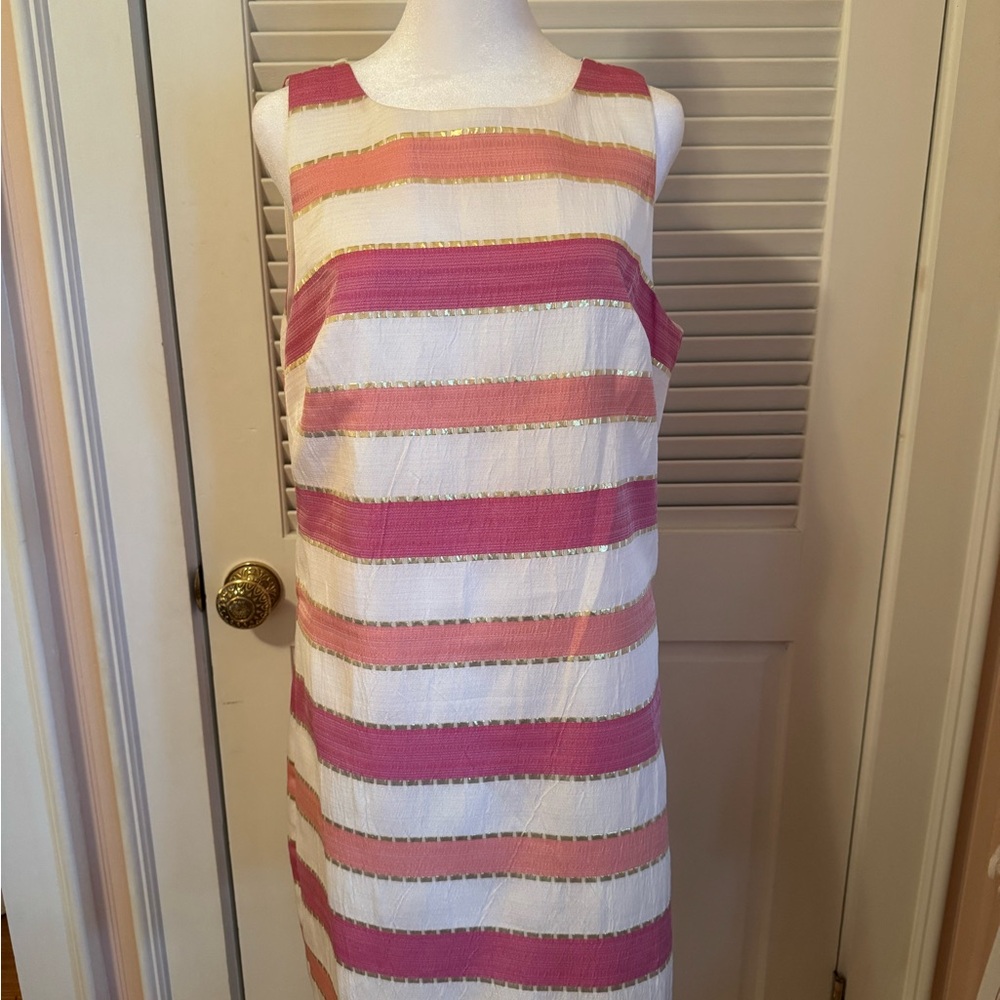 Striped Pink and White Sleeveless Dress perfect for wedding